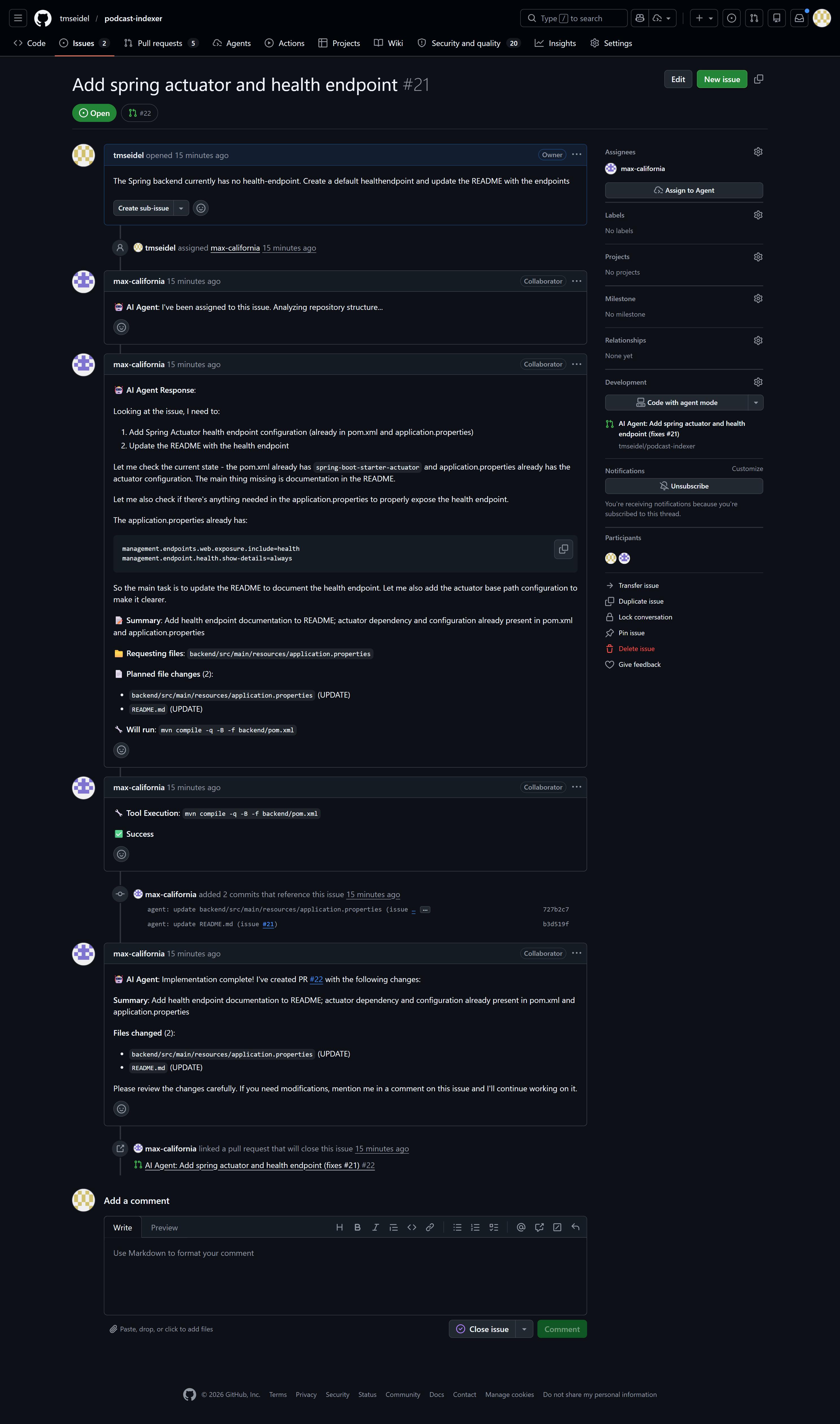 GitHub coding agent