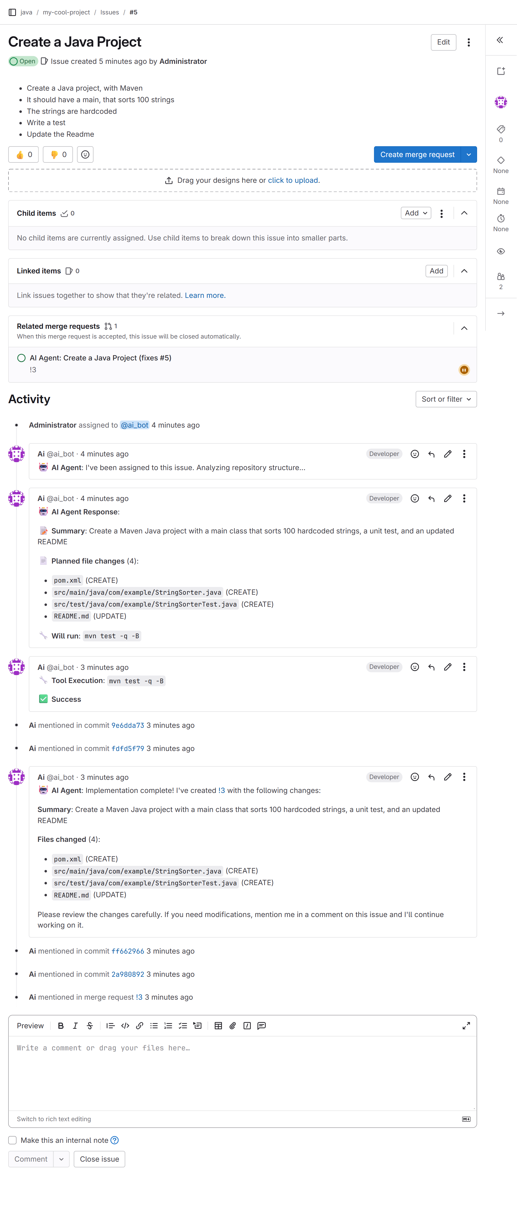 GitLab coding agent